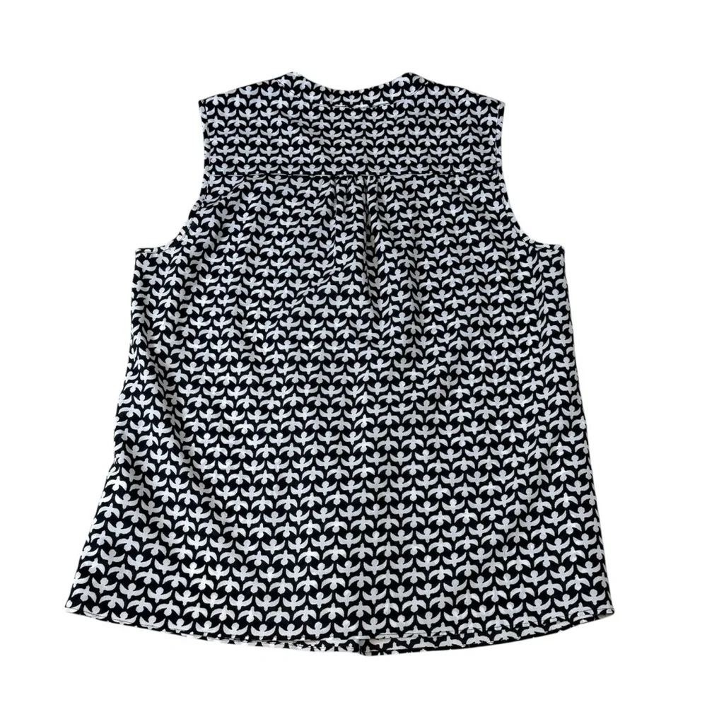 J. Crew Black and White Printed Sleeveless Blouse/ top